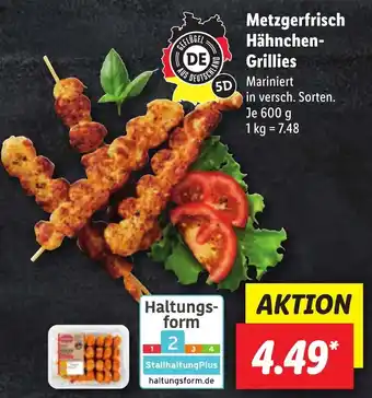 Lidl Metzgerfrisch Hähnchen Grillies 600 g Angebot