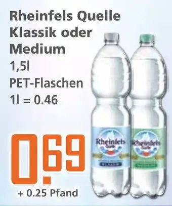 Klaas und Kock Rheinfels Quelle Klassik oder Medium 1.5L Angebot