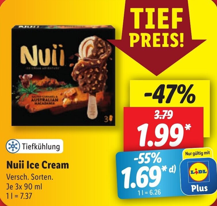 Nuii Ice Cream 3x90 ml Angebot bei Lidl