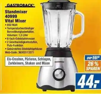 Expert Gastroback Standmixer 40999 Vital Mixer Angebot