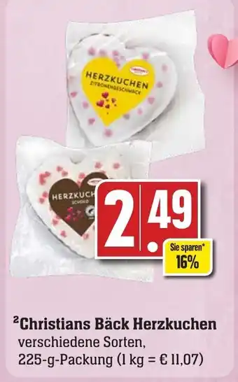 Edeka Neukauf Christians Bäck Herzkuchen 225g Angebot