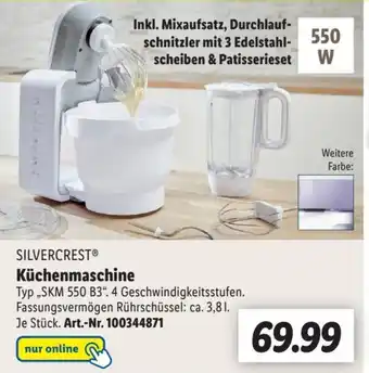 Lidl SILVERCRESTⓇ Küchenmaschine ,SKM 550 B3" Angebot