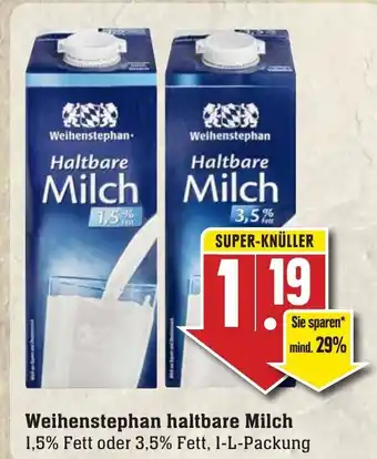 Edeka Neukauf Weihenstephan haltbare Milch 1L Angebot