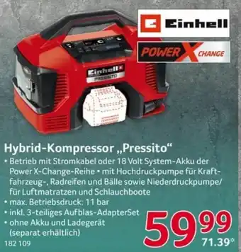 Selgros Einhell Hybrid Kompressor Pressito Angebot