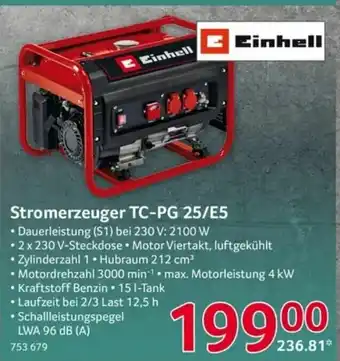 Selgros Einhell Stromerzeuger TC-PG 25/E5 Angebot