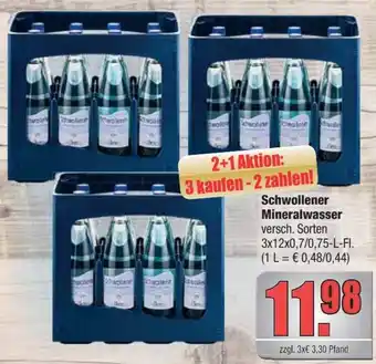 Profi Getränke Schwollener Mineralwasser 3x12x0,7/0,75-L-FI. Angebot