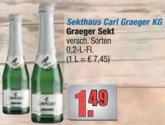 Profi Getränke Sekthaus Carl Graeger KG Graeger Sekt 0,2 L-Fl. Angebot