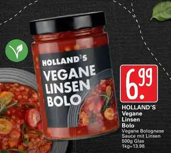 WEZ Holland's Vegane Linsen Bolo 500g Angebot