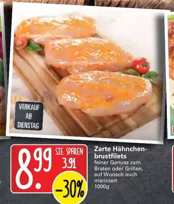 WEZ Zarte Hähnchenbrustfilets 1000g Angebot