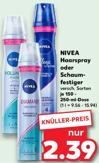 Kaufland NIVEA Haarspray oder Schaumfestiger 150-250 ml Dose Angebot