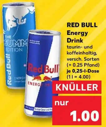 Kaufland Red RED BULL Energy Drink 0,25 L Dose Angebot