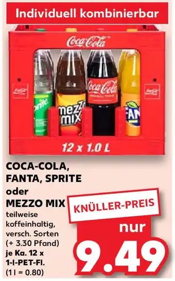 Kaufland COCA-COLA, FANTA, SPRITE oder MEZZO MIX Ka. 12 x 1-L-PET-FI. Angebot