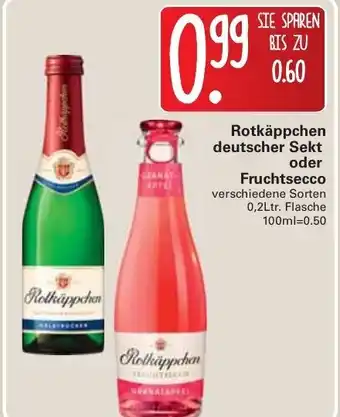 WEZ Rotkäppchen Deutscher Sekt oder Fruchtsecco 0,2L Angebot