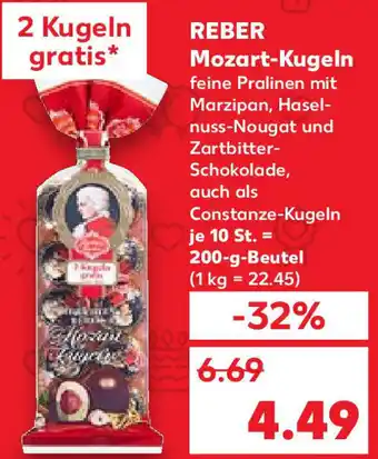 Kaufland REBER Mozart-Kugeln 200 g Beutel Angebot