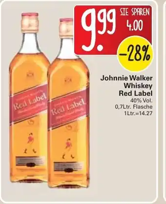 WEZ Johnnie Walker Whiskey Red Label 0,7L Angebot