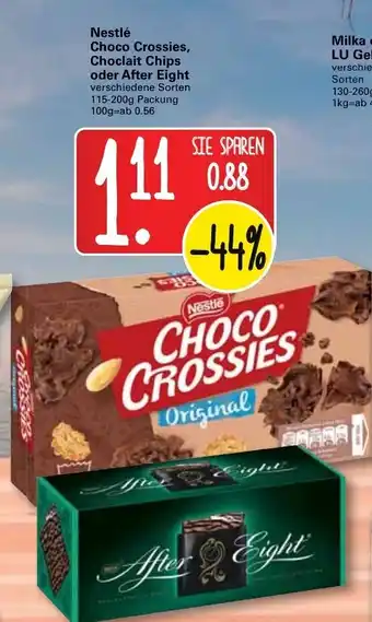 WEZ Nestlé Choco Crossies ,Choclait Chips oder After Eight 115-200g Angebot