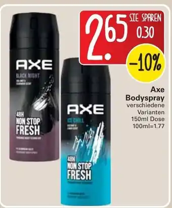 WEZ Axe Bodyspray 150ml Dose Angebot