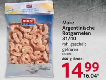 Selgros Mare Argentinische Rotgarnelen 31/40, 800g Beutel Angebot