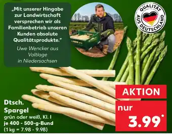 Kaufland Dtsch. Spargel 400-500 g Bund Angebot