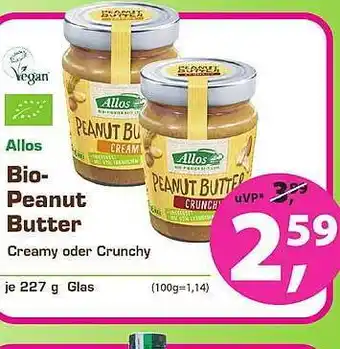 Erdi Biomarkt Allos Bio-Peanut Butter 227g Angebot