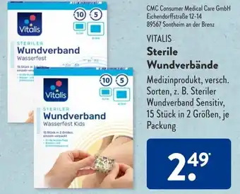 Aldi Süd VITALIS Sterile Wundverbände Angebot