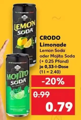 Kaufland CRODO Limonade je 0,33 l Dose Angebot