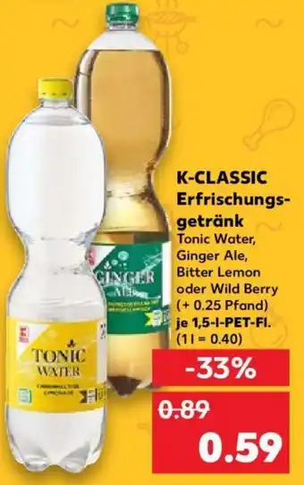 Kaufland K-CLASSIC Erfrischungs-getränk je 1,5-I-PET-Fl. Angebot