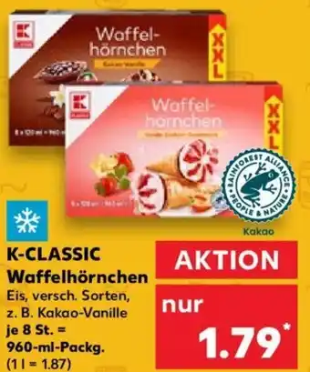 Kaufland K-CLASSIC Waffelhörnchen 960-ml-Packg. Angebot