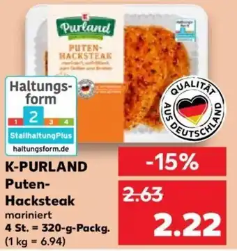 Kaufland K-PURLAND Puten- Hacksteak 320-g-Packg. Angebot