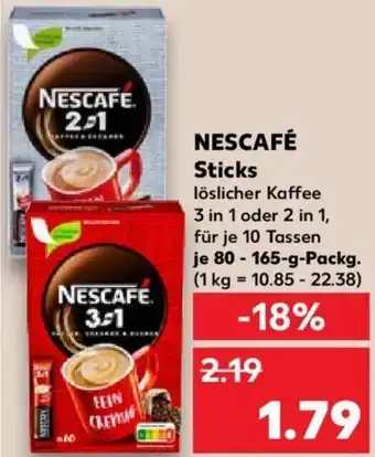 Kaufland NESCAFÉ Sticks 80-165 g Packg. Angebot