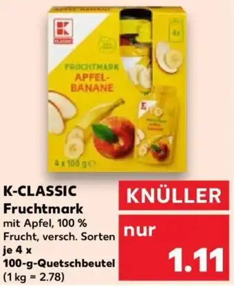 Kaufland K-CLASSIC Fruchtmark 100-g-Quetschbeutel Angebot