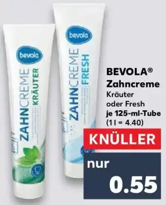 Kaufland BEVOLAⓇ Zahncreme 125-ml-Tube Angebot