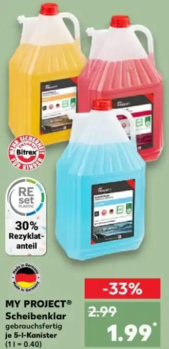 Kaufland MY PROJECT® Scheibenklar 5-L-Kanister Angebot