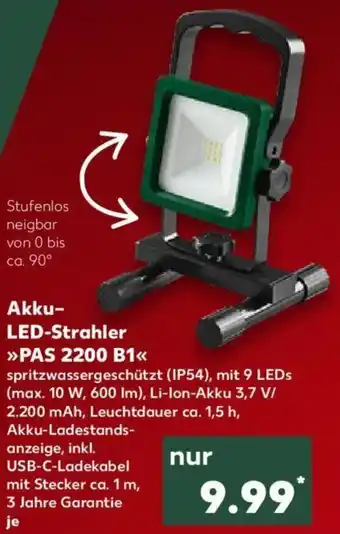 Kaufland Parkside Akku LED-Strahler >>PAS 2200 B1<< Angebot