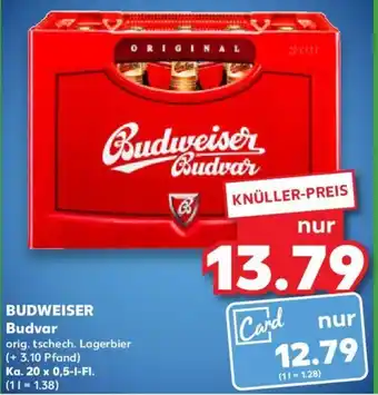 Kaufland BUDWEISER Budvar Ka. 20x0,5 L-Fl. Angebot