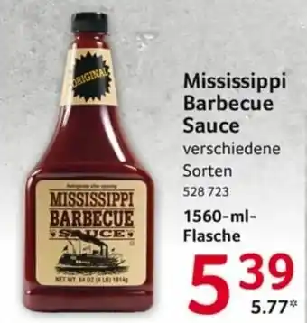 Selgros Mississippi Barbecue Sauce 1560ml Angebot