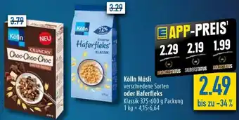 diska Kölln Müsli oder Haferfleks 375-600 g Packung Angebot