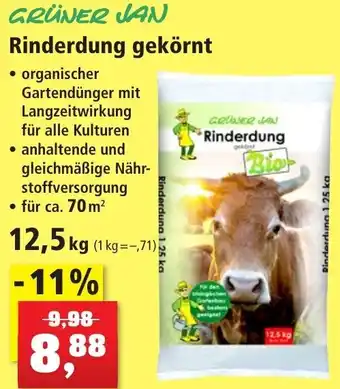 Thomas Philipps GRÜNER JAN Rinderdung 12,5 kg Angebot