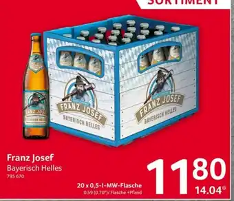 Selgros Franz Josef Bayerisch Helles 20x0,5L Angebot