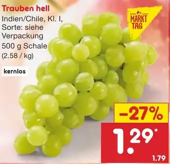 Netto Marken-Discount Trauben hell 500 g Schale Angebot