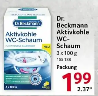 Selgros Dr. Beckmann Aktivkohle WC Schaum 3x100g Angebot