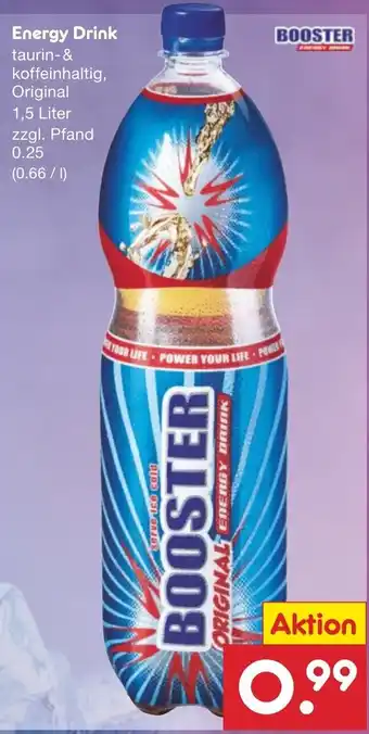 Netto Marken-Discount BOOSTER Energy Drink 1,5 Liter Angebot