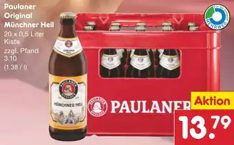 Netto Marken-Discount Paulaner Original Münchner Hell 20 x 0,5 Liter Kiste Angebot