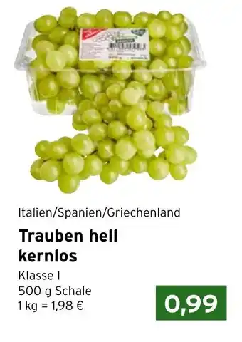 CAP Markt Trauben hell kernlos 500g Angebot