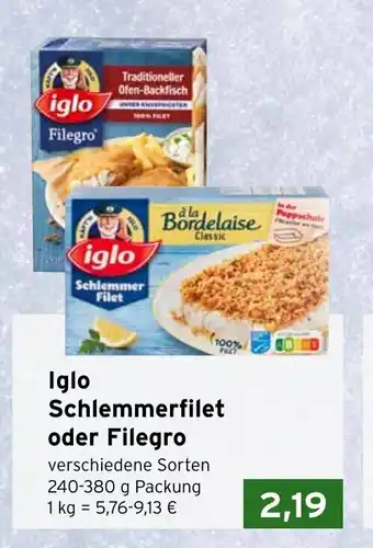 CAP Markt Iglo Schlemmer Filet oder Filegro 240-380g Angebot