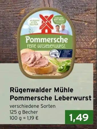 CAP Markt Rügenwalder Mühle Pommersche Leberwurst 125 g Becher Angebot