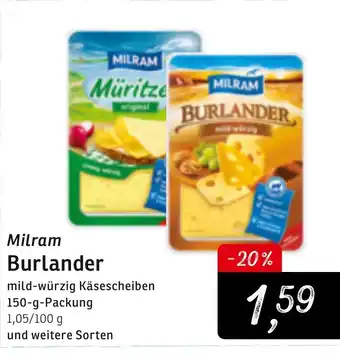 KONSUM Milram Burlander 150g Angebot