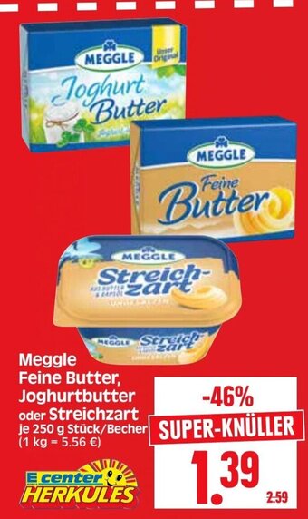 Edeka Herkules Meggle Feine Butter, Joghurtbutter oder Streichzart je 250 g Angebot