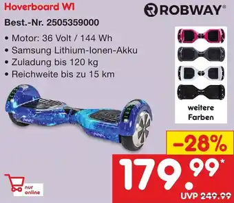 Netto Marken-Discount ROBWAY Hoverboard W1 Angebot