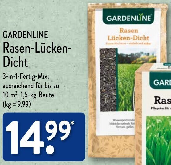 GARDENLINE RasenLückenDicht 1,5 kg Beutel Angebot bei Aldi Nord